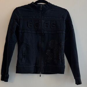 BCBG Black Embellished Zip-Up Jacket